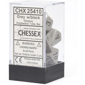 Set de Dés D7 Gris Foncé/Noir Chessex - Jeu de Dés - Publicité Set de Dés D7 Gris Foncé/Noir Chessex - Jeu de Dés - Publicité