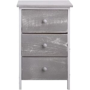 Comodino Rebecca - Stile Shabby Chic, Finitura Antica, Legno - 56x35x30 Comodino Rebecca - Stile Shabby Chic, Finitura Antica, Legno - 56x35x30