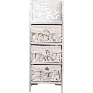 Mobili Rebecca Bedside Table 3 Drawers White Wood Shabby - Nightstand Mobili Rebecca Bedside Table 3 Drawers White Wood Shabby - Nightstand