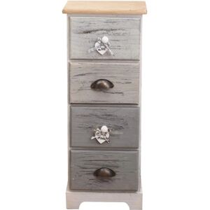 Rebecca Mesita di Notte - Comodino 4 Cassetti Stile Shabby Chic Rebecca Mesita di Notte - Comodino 4 Cassetti Stile Shabby Chic