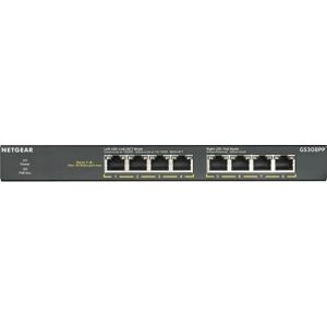 NETGEAR GS308PP Unmanaged Gigabit Ethernet - 8 Ports, PoE, Wall Mount NETGEAR GS308PP Unmanaged Gigabit Ethernet - 8 Ports, PoE, Wall Mount