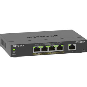 NETGEAR GS305EP Managed 5-Port Gigabit Ethernet PoE+ Switch - Schwarz NETGEAR GS305EP Managed 5-Port Gigabit Ethernet PoE+ Switch - Schwarz