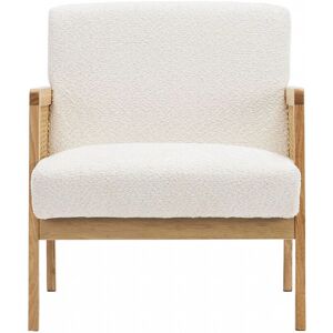 Homifab Fauteuil ivoire en cannage et tissu boucle - Mobilier - Publicité Homifab Fauteuil ivoire en cannage et tissu boucle - Mobilier - Publicité