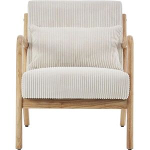 Homifab Fauteuil Lanna - Bois & Velours Beige - Publicité Homifab Fauteuil Lanna - Bois & Velours Beige - Publicité