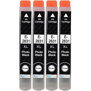 Go Inks 4 Photo Black Ink Cartridges - Compatible with Epson T2631 Go Inks 4 Photo Black Ink Cartridges - Compatible with Epson T2631