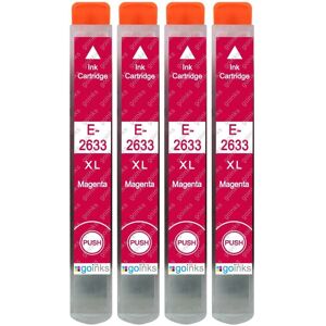 Cartouches d'encre magenta Go Inks - Remplacement pour Epson T2633 - Pack de 4 - Publicité Cartouches d'encre magenta Go Inks - Remplacement pour Epson T2633 - Pack de 4 - Publicité