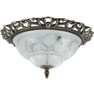 Happy Homewares - Traditional Flush - Antique Brass - Ceiling Light Happy Homewares - Traditional Flush - Antique Brass - Ceiling Light