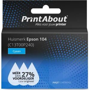 PrintAbout inktpatroon C13T00P240 - Cyaan - Inktpatroon PrintAbout inktpatroon C13T00P240 - Cyaan - Inktpatroon