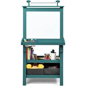 Costway Childrens Easel - 3-in-1 Magnetic Whiteboard & Blackboard, Blue Costway Childrens Easel - 3-in-1 Magnetic Whiteboard & Blackboard, Blue