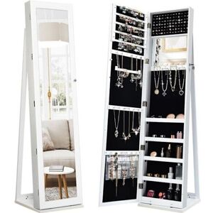 Costway Jewelry Armoire Full-Length Mirror - Secure Storage Costway Jewelry Armoire Full-Length Mirror - Secure Storage
