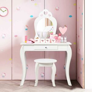 Coiffeuse pour enfants Costway avec miroir - MDF et pin - Cadeau - Publicité Coiffeuse pour enfants Costway avec miroir - MDF et pin - Cadeau - Publicité