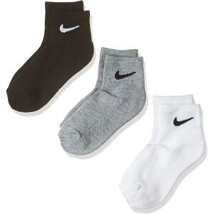 Nike Kids Crew 3 Pack Unisex Socks - White - Size 27-35 Nike Kids Crew 3 Pack Unisex Socks - White - Size 27-35