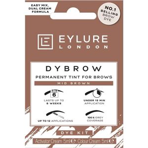Eylure Dybrow Permanent Tint For Brows Mid Brown - Eyebrow Dye Kit Eylure Dybrow Permanent Tint For Brows Mid Brown - Eyebrow Dye Kit