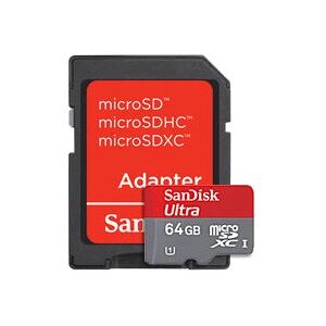 SanDisk 64GB Ultra microSDXC Class 10 UHS-I Memory Card - red SanDisk 64GB Ultra microSDXC Class 10 UHS-I Memory Card - red