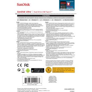 SanDisk Ultra Dual Drive 128GB USB Type-C & A - USB Flash Drive SanDisk Ultra Dual Drive 128GB USB Type-C & A - USB Flash Drive