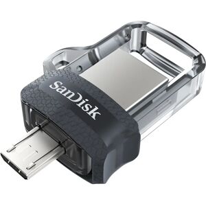 SanDisk Ultra Dual m3.0 Stick USB - 32GB - Negru, Argintiu, Transparent - USB Type-A / Micro-USB SanDisk Ultra Dual m3.0 Stick USB - 32GB - Negru, Argintiu, Transparent - USB Type-A / Micro-USB