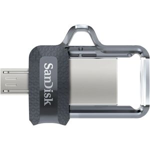 SanDisk Ultra Dual M3.0 USB Flash Drive - 256GB, Black, Silver, Transparent - USB 3.0 SanDisk Ultra Dual M3.0 USB Flash Drive - 256GB, Black, Silver, Transparent - USB 3.0
