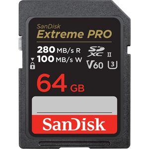 SanDisk Extreme PRO UHS II V60 280MB/s (SDSDXEP-GN4IN) - 64GB (SDSDXEP-065G-GN4IN) SanDisk Extreme PRO UHS II V60 280MB/s (SDSDXEP-GN4IN) - 64GB (SDSDXEP-065G-GN4IN)