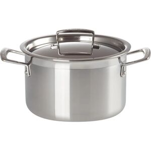 Le Creuset 20cm Silver Stainless Steel Deep Casserole - Kitchenware Le Creuset 20cm Silver Stainless Steel Deep Casserole - Kitchenware