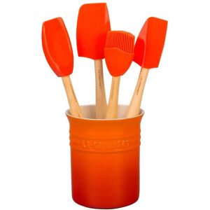 Le Creuset Volcanic Craft Utensil Set with Stoneware Jar Le Creuset Volcanic Craft Utensil Set with Stoneware Jar