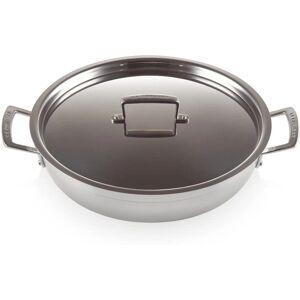Le Creuset 3-Ply Stainless Steel Non-Stick Shallow Casserole with Lid 30cm Silver Le Creuset 3-Ply Stainless Steel Non-Stick Shallow Casserole with Lid 30cm Silver