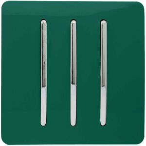 Trendi - Trendi 3 Gang 1 Way - Dark Green - Light Switch Trendi - Trendi 3 Gang 1 Way - Dark Green - Light Switch