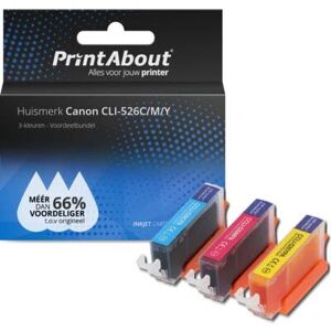 PrintAbout CLI-526C/M/Y - Meerkleurige inktcartridge voor Canon PrintAbout CLI-526C/M/Y - Meerkleurige inktcartridge voor Canon