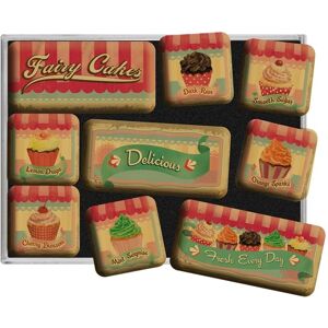 Fairy Cakes - Zestaw magnesów vintage na lodówkę - 9 szt. Fairy Cakes - Zestaw magnesów vintage na lodówkę - 9 szt.