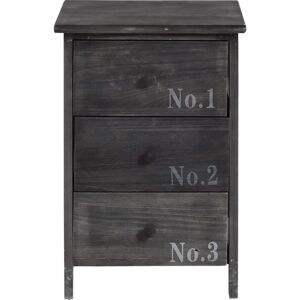 Mobili Rebecca Bedside Table - 3 Drawers Grey Wood Mobili Rebecca Bedside Table - 3 Drawers Grey Wood