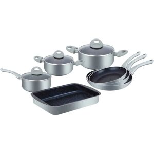 Set di pentole in marmo Herzberg da 10 pezzi - Argento Set di pentole in marmo Herzberg da 10 pezzi - Argento