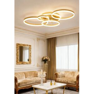 Living and Home - Golden Round LED Ceiling Light - 5 Circles Living and Home - Golden Round LED Ceiling Light - 5 Circles