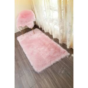 Unknown - 60x90 Handmade Shag Pink Rug - Pink - Rug Unknown - 60x90 Handmade Shag Pink Rug - Pink - Rug