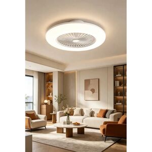 Living and Home - Round Acrylic LED Fan - White - Ceiling Light Living and Home - Round Acrylic LED Fan - White - Ceiling Light