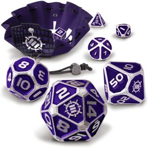 Ensemble de Dés RPG en Métal Violet - 7 pièces - Publicité Ensemble de Dés RPG en Métal Violet - 7 pièces - Publicité