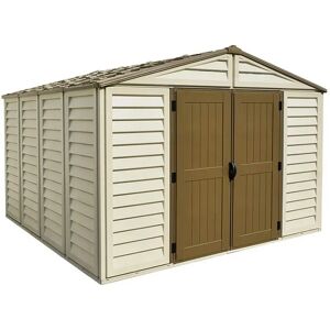 Abri de jardin Duramax 10 m² avec cadre de sol - Beige - Publicité Abri de jardin Duramax 10 m² avec cadre de sol - Beige - Publicité