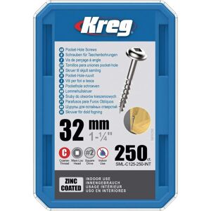 KREG Verzinkte Pocket-Hole-Schrauben - 32mm - 250 Stück - Befestigungen KREG Verzinkte Pocket-Hole-Schrauben - 32mm - 250 Stück - Befestigungen