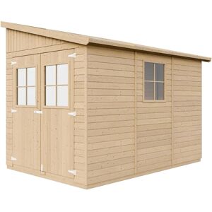 Caseta de Jardín Timbela - Madera Natural - 6 m² - con Ventanas - A243x318x216 cm Caseta de Jardín Timbela - Madera Natural - 6 m² - con Ventanas - A243x318x216 cm
