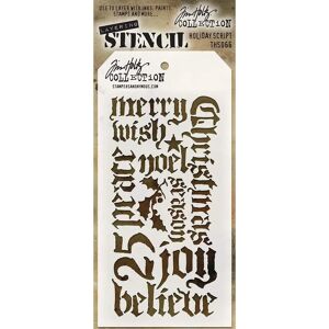 Tim Holtz Layered Holiday Script - Stencil Tim Holtz Layered Holiday Script - Stencil