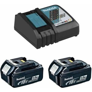 Ensemble Power Makita - 2x 18V 5,0Ah + DC18RC - Publicité Ensemble Power Makita - 2x 18V 5,0Ah + DC18RC - Publicité