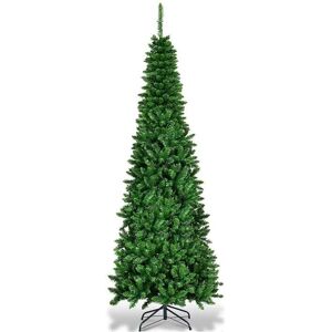 Costway - 225 cm Slim Pencil Tree - Zelená - Vánoční strom Costway - 225 cm Slim Pencil Tree - Zelená - Vánoční strom