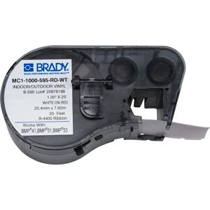Brady MC1-1000-595-RD-WT fita para etiquetas branca sobre vermelha - fita para etiquetas Brady MC1-1000-595-RD-WT fita para etiquetas branca sobre vermelha - fita para etiquetas