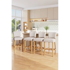 Unknown - Bar Stool - Linen beige - One Size Unknown - Bar Stool - Linen beige - One Size