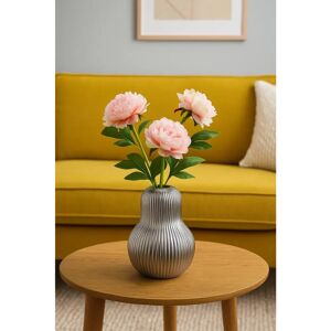 Livingandhome - Gourd Porcelain Vase - Silver - One Size - Vase Livingandhome - Gourd Porcelain Vase - Silver - One Size - Vase