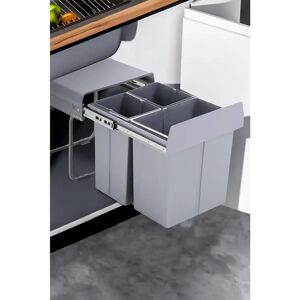 Livingandhome - 40L Cabinet - Pull-out - Grey - Waste Bin Livingandhome - 40L Cabinet - Pull-out - Grey - Waste Bin