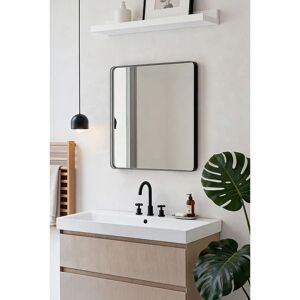Living and Home - Square Wall Mirror - Black - Mirror Living and Home - Square Wall Mirror - Black - Mirror