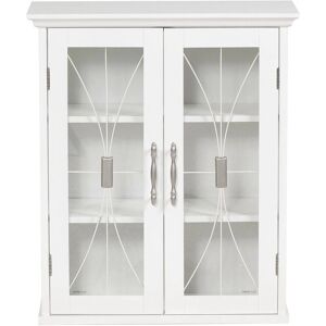 Teamson Home Delaney Bathroom Wooden Wall Cabinet White - 2 Glass Doors Teamson Home Delaney Bathroom Wooden Wall Cabinet White - 2 Glass Doors
