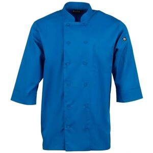 Chef Works Blue Unisex Chef Coat - 3/4 Sleeve - Durable Chef Works Blue Unisex Chef Coat - 3/4 Sleeve - Durable