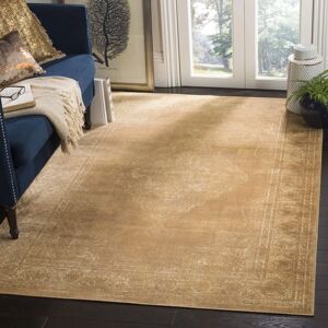 NADUVI Vintage Teppich Olivia Hellbraun & Elfenbein 180x180cm - Teppich NADUVI Vintage Teppich Olivia Hellbraun & Elfenbein 180x180cm - Teppich