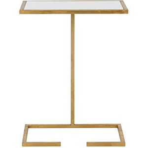 Safavieh White/Gold Eisen/Glass Side Table - 40x55x25cm Safavieh White/Gold Eisen/Glass Side Table - 40x55x25cm