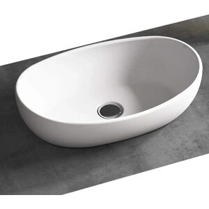 Lavabo ovale en surface solide Bernstein TWA85 - Blanc - Publicité Lavabo ovale en surface solide Bernstein TWA85 - Blanc - Publicité